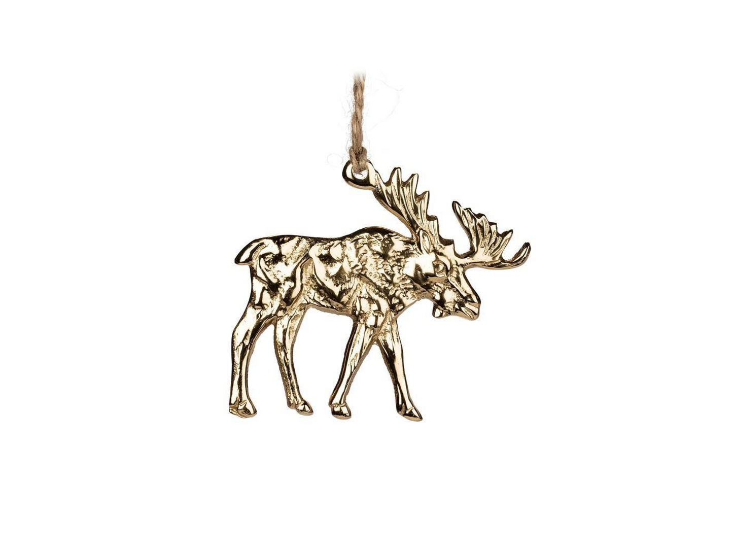Gold moose pendant on a white background