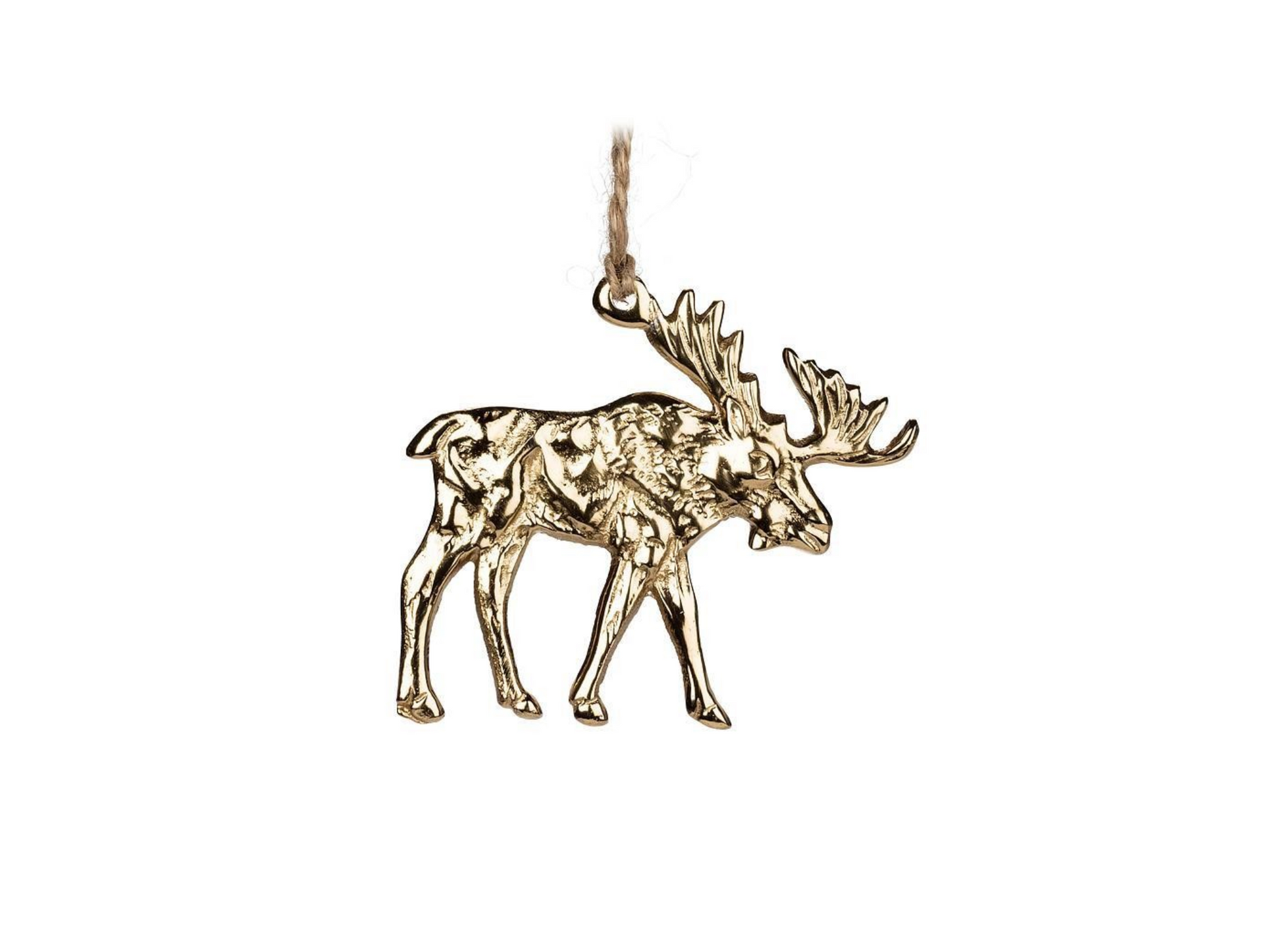 Gold moose pendant on a white background